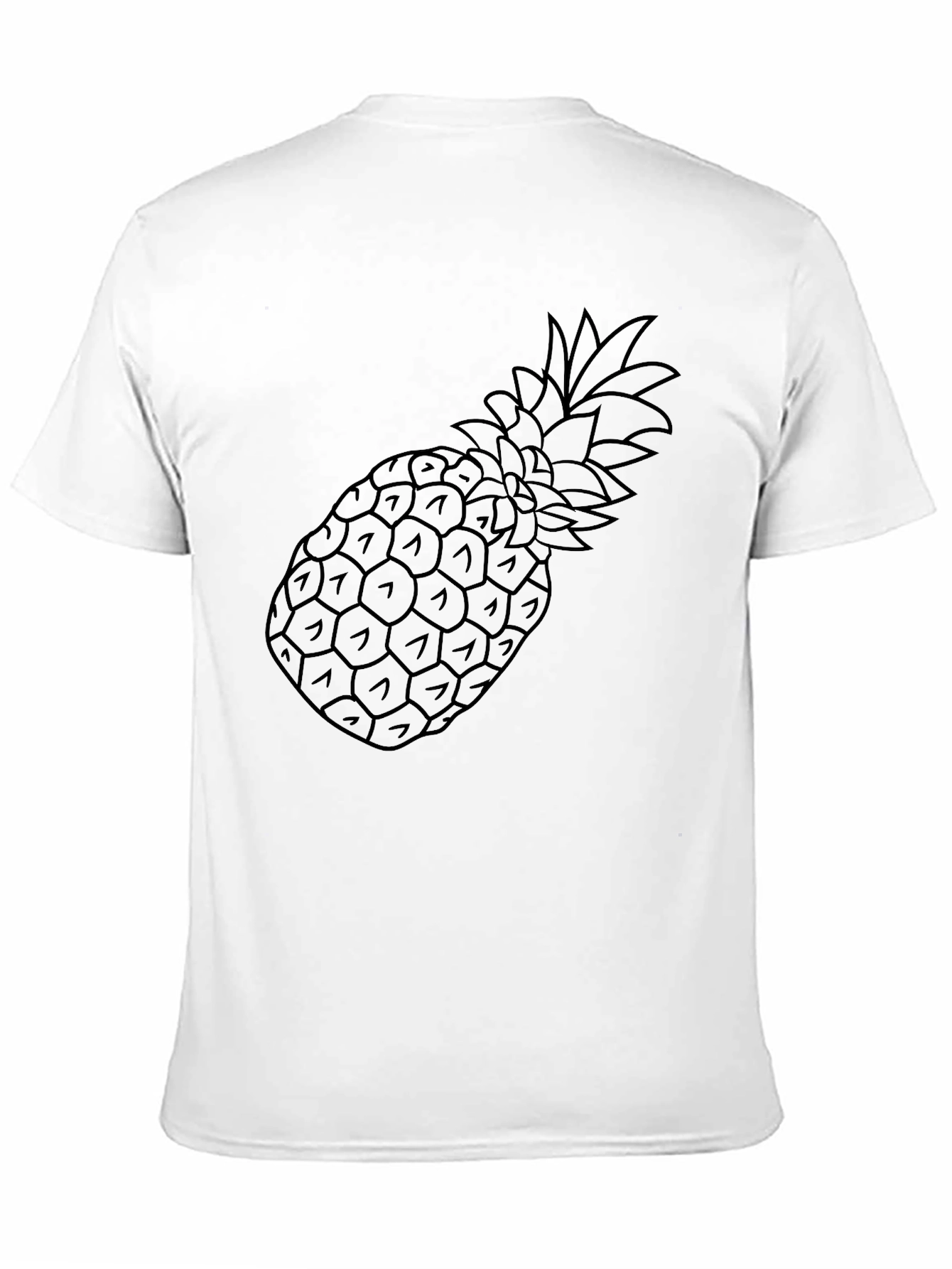 Black Pineapple Outline Graphic Tee Shirt