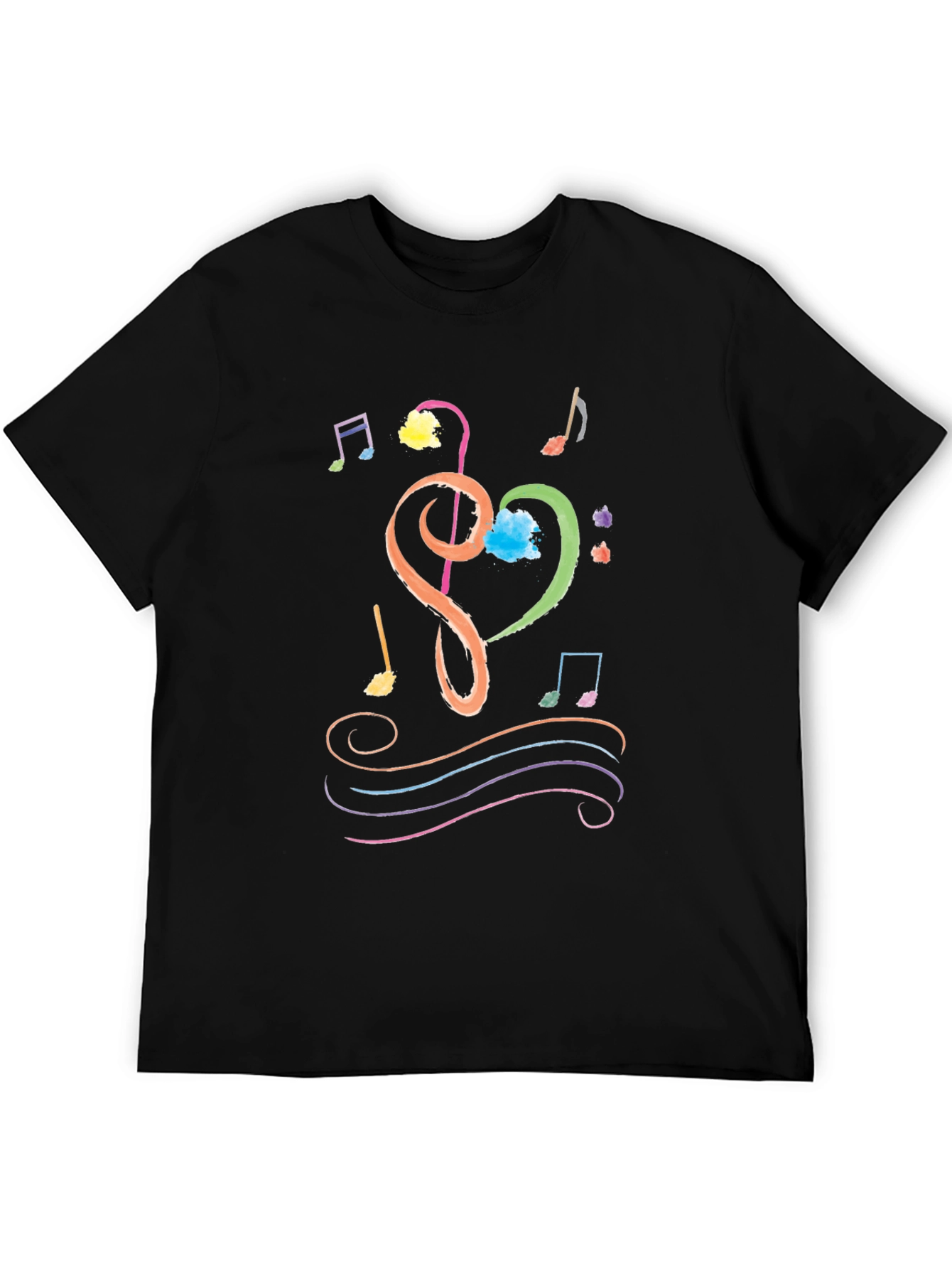 Musical Heart T-Shirt - Treble Clef Notes Tee