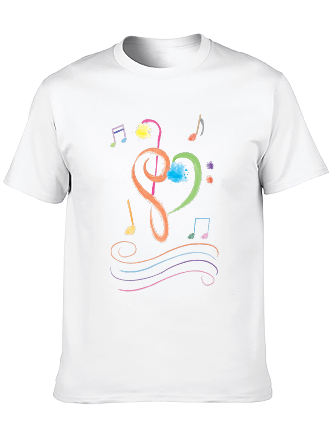 Musical Heart T-Shirt - Treble Clef Notes Tee