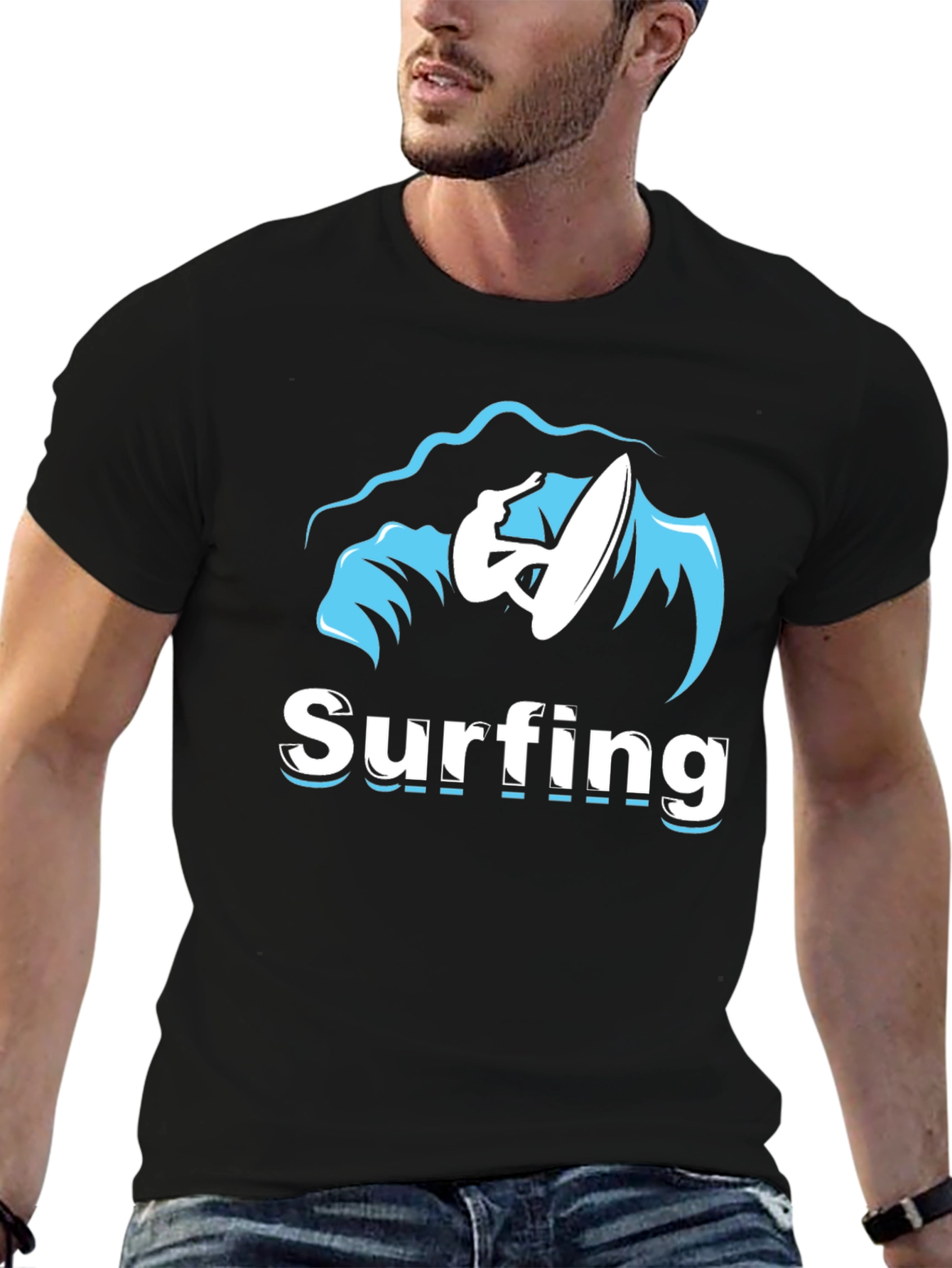 Surfing Wave Graphic T-Shirt