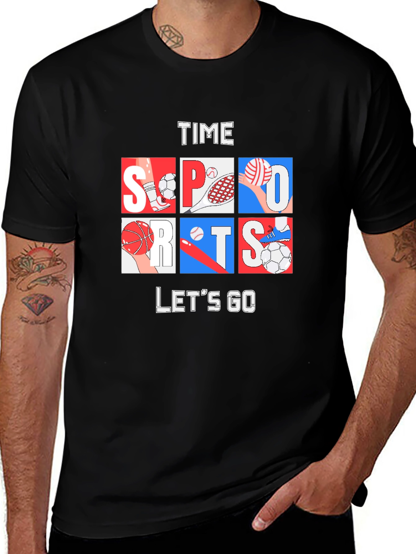 Time for Sports Graphic Tee - Black