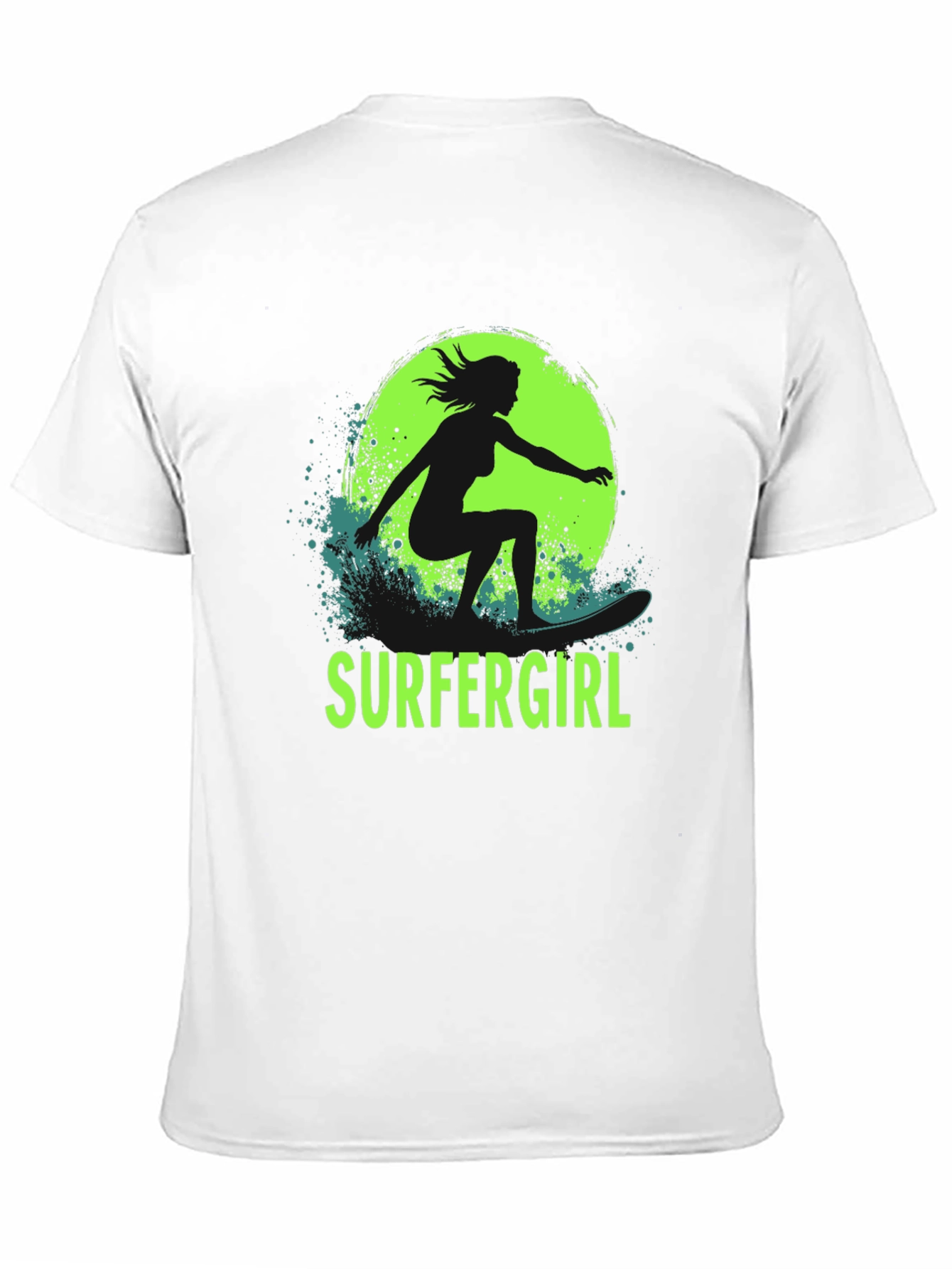 Surfer Girl T-Shirt - Black Cotton Graphic Tee