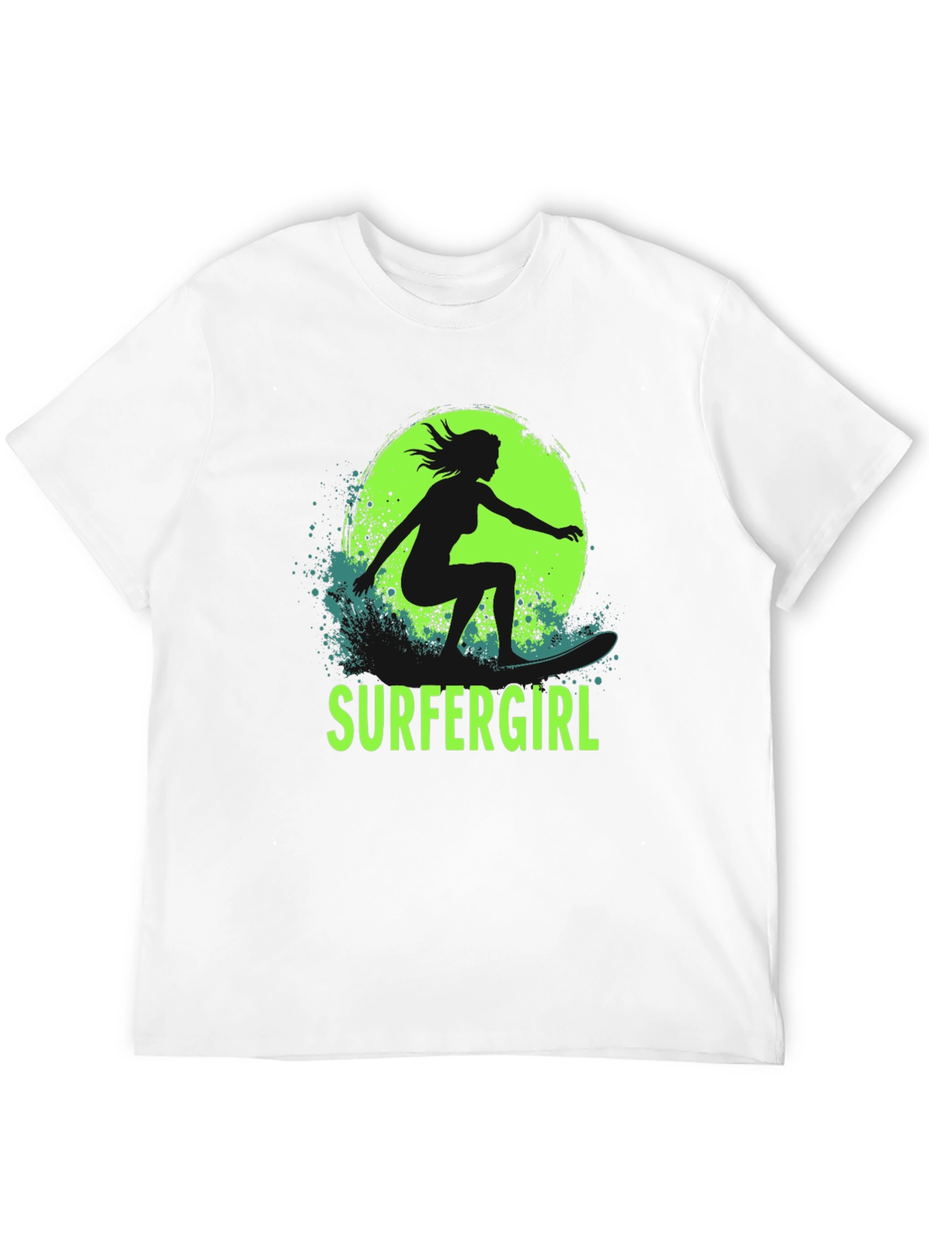 Surfer Girl T-Shirt - Black Cotton Graphic Tee