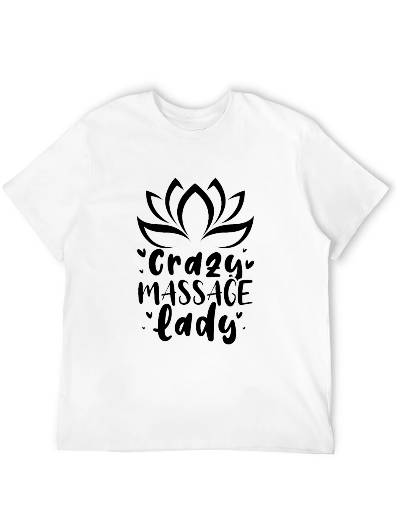 Crazy Massage Lady Black T-Shirt