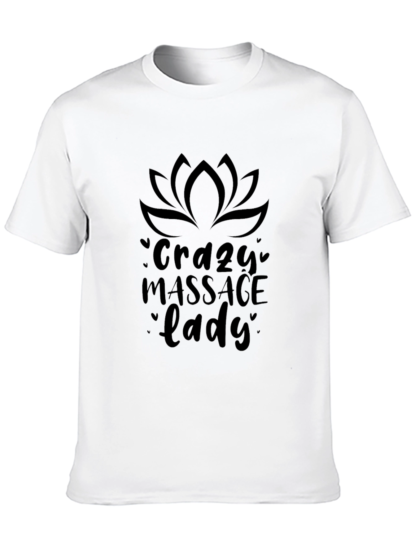 Crazy Massage Lady Black T-Shirt