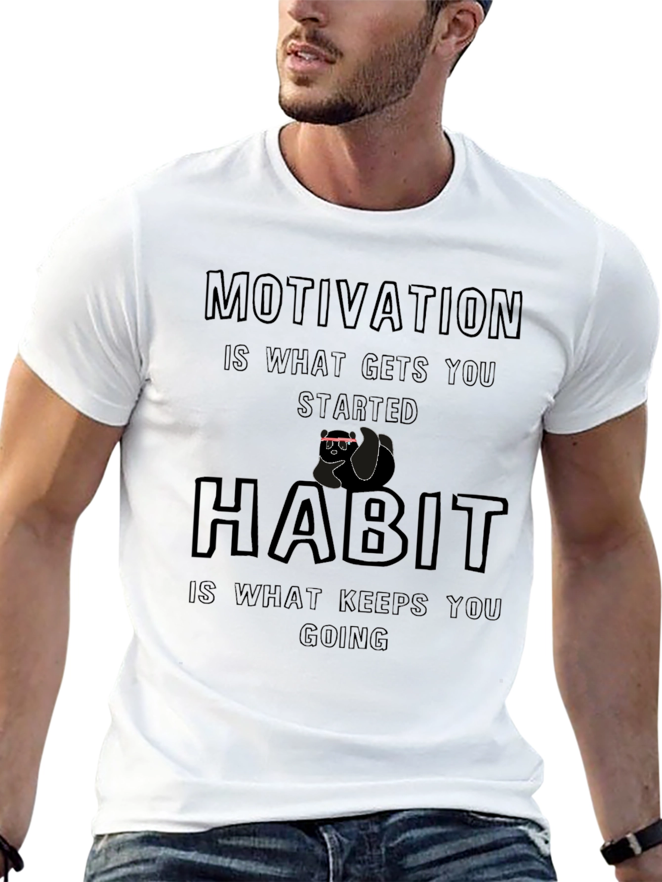 Motivation Habit Black T-Shirt