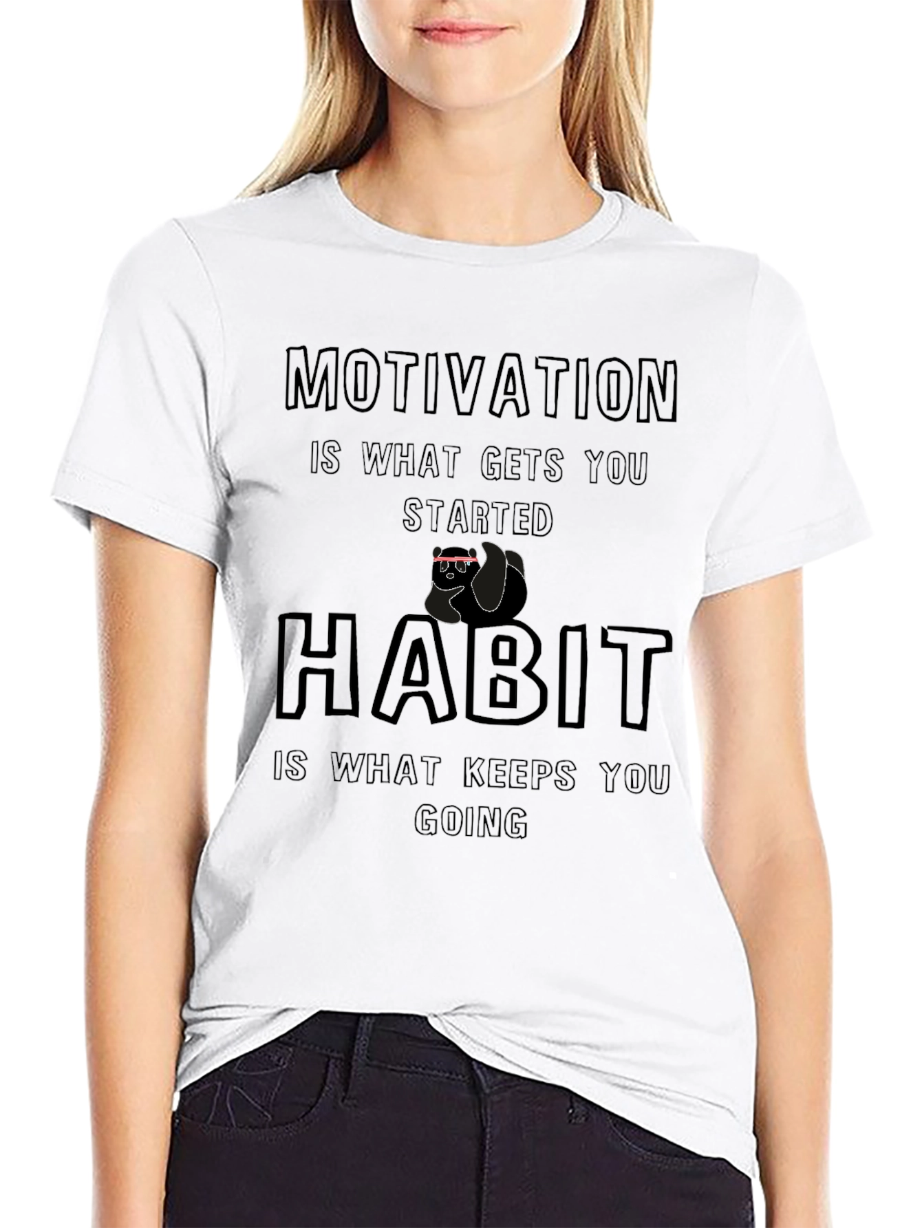 Motivation Habit Black T-Shirt