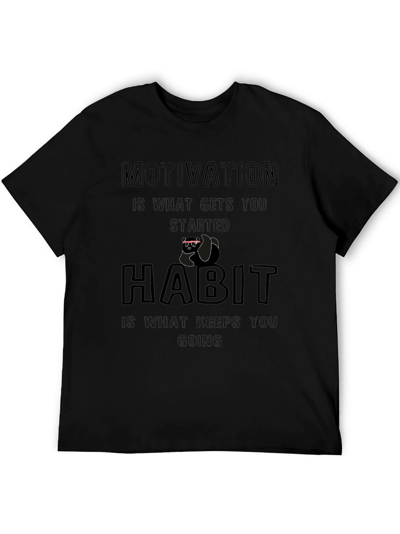 Motivation Habit Black T-Shirt