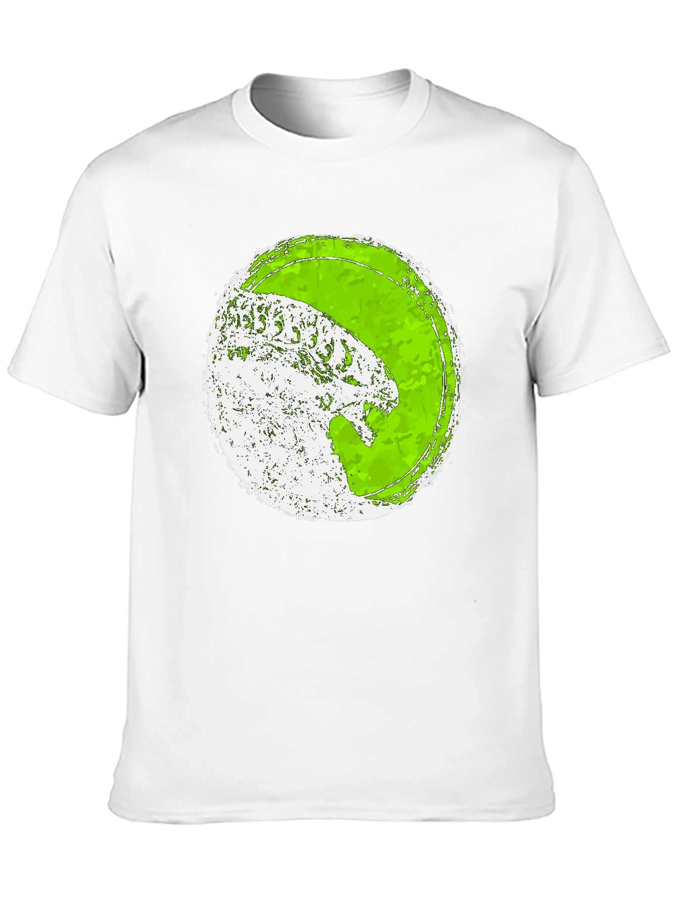Distressed Green Alien Graphic Tee - Black