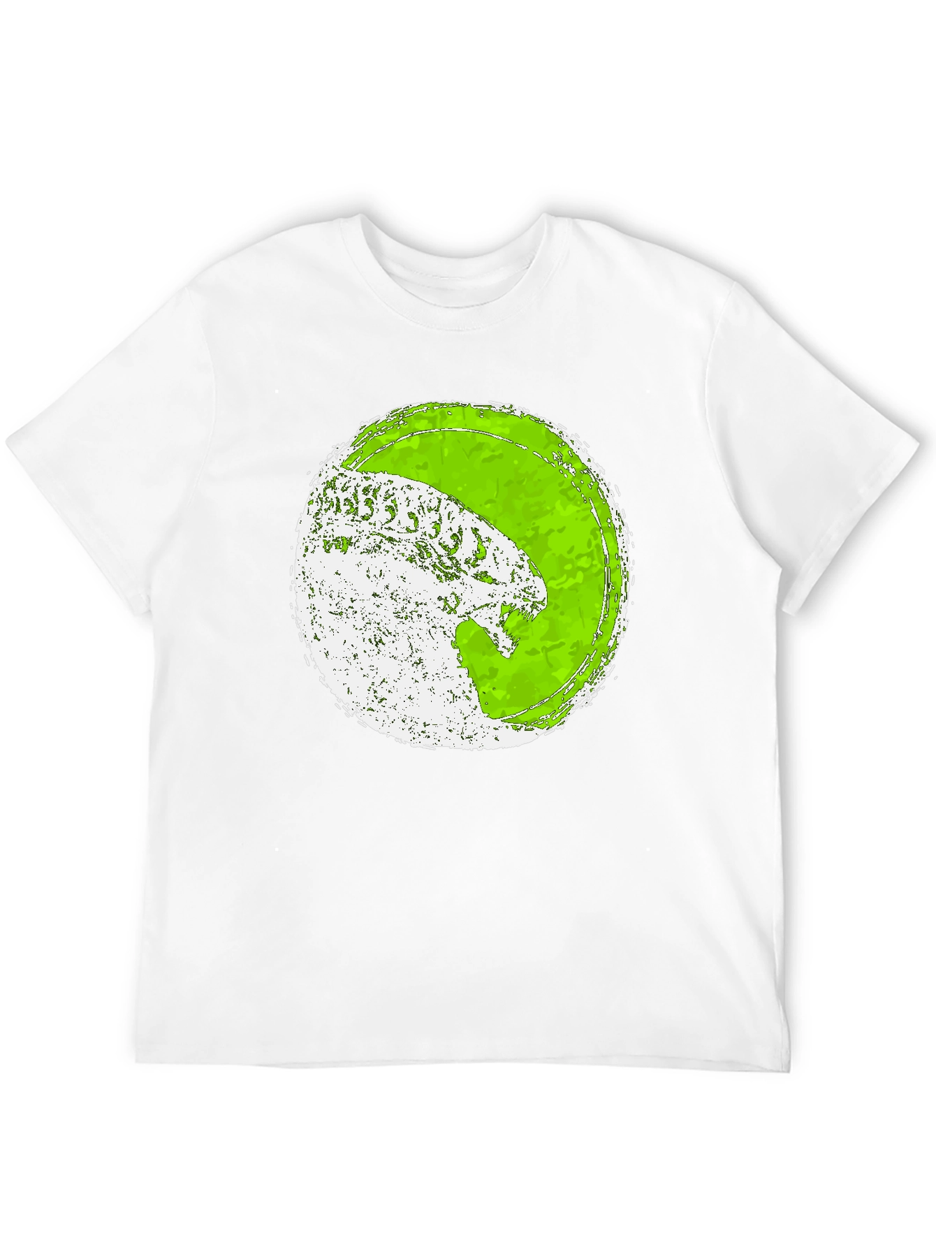 Distressed Green Alien Graphic Tee - Black