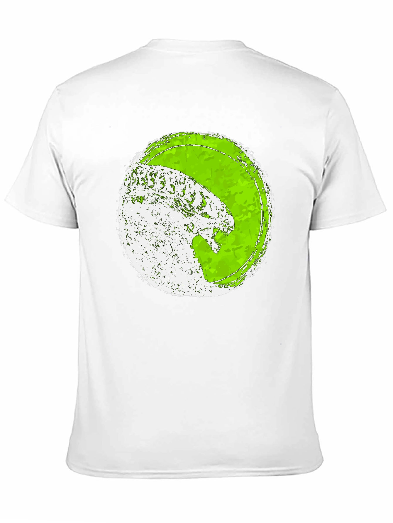 Distressed Green Alien Graphic Tee - Black