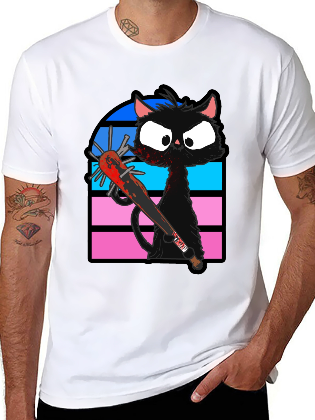 Black Cat Baseball Bat T-Shirt