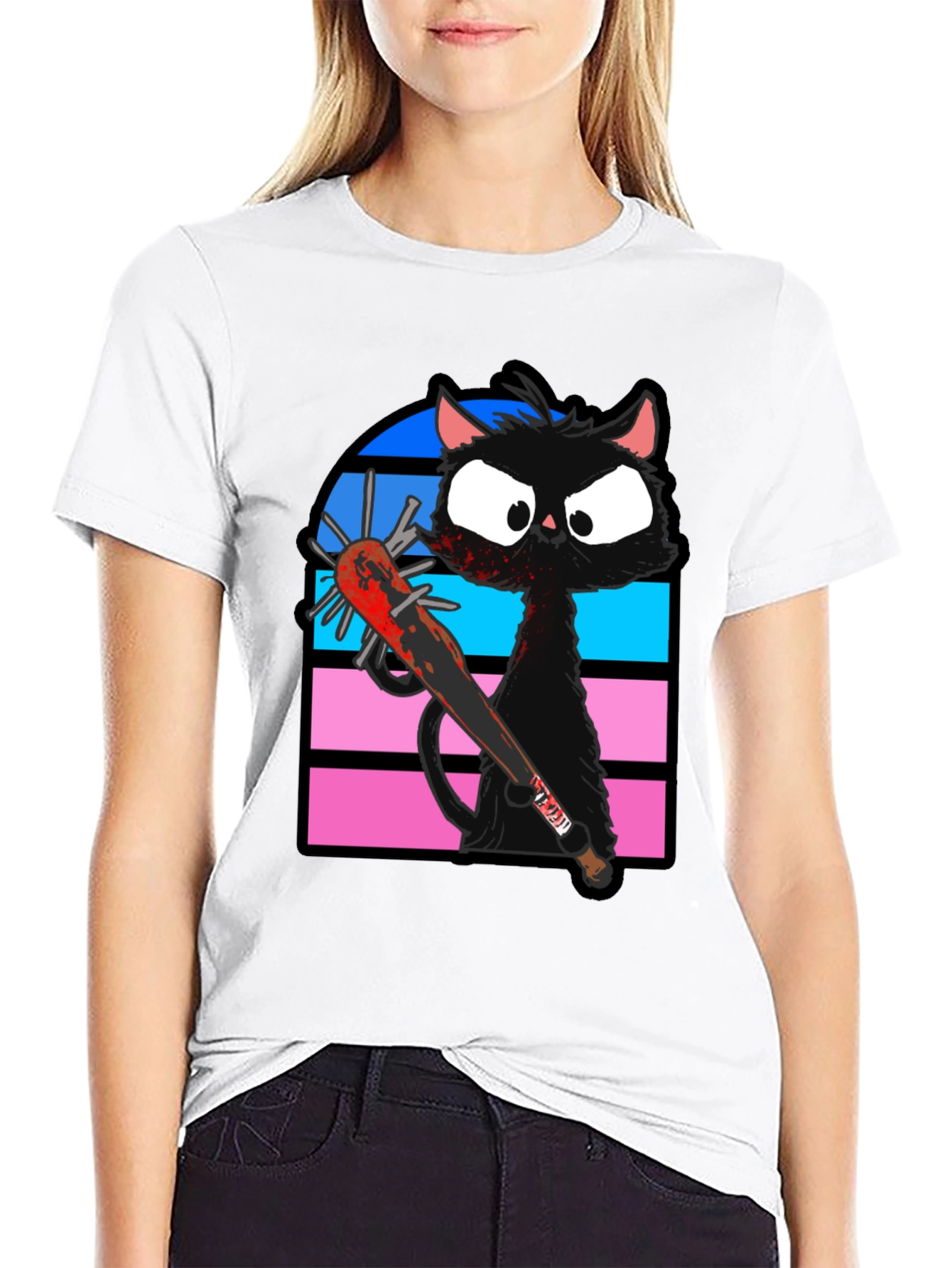 Black Cat Baseball Bat T-Shirt