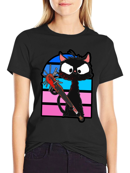 Black Cat Baseball Bat T-Shirt