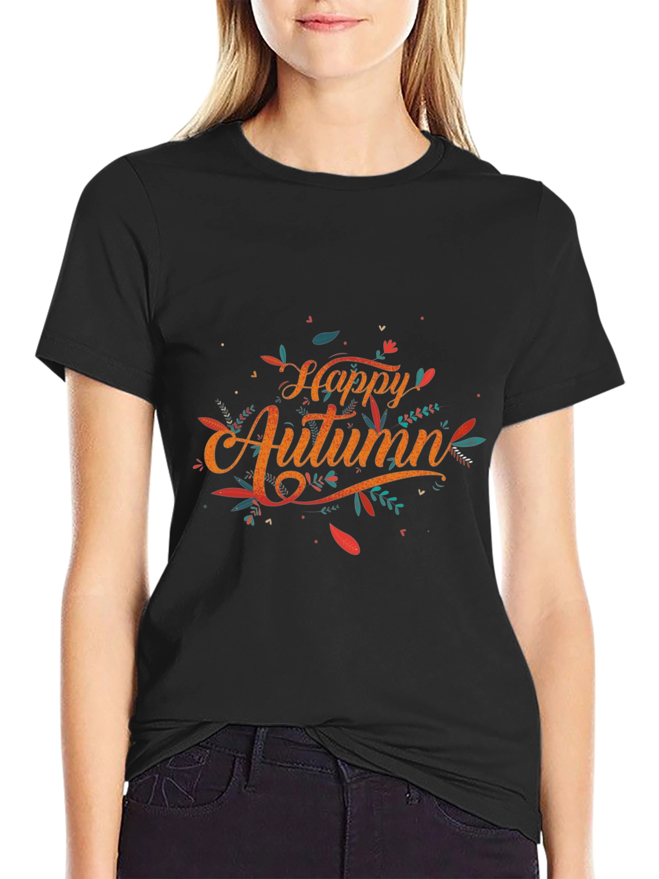 Happy Autumn Graphic Tee - Stylish Fall Season T-Shirt
