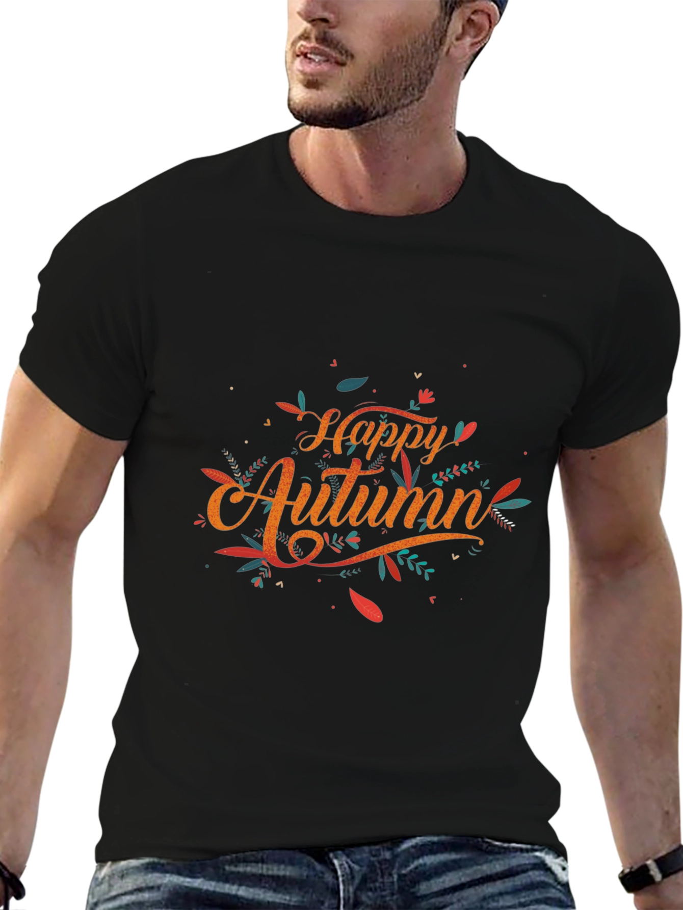 Happy Autumn Graphic Tee - Stylish Fall Season T-Shirt