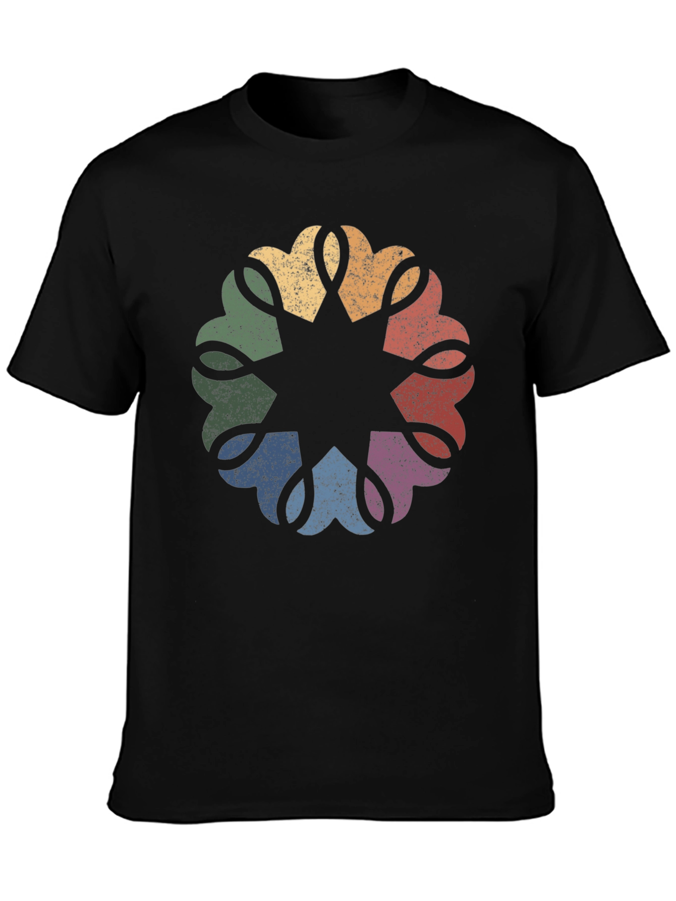 Retro Rainbow Mandala Graphic Tee