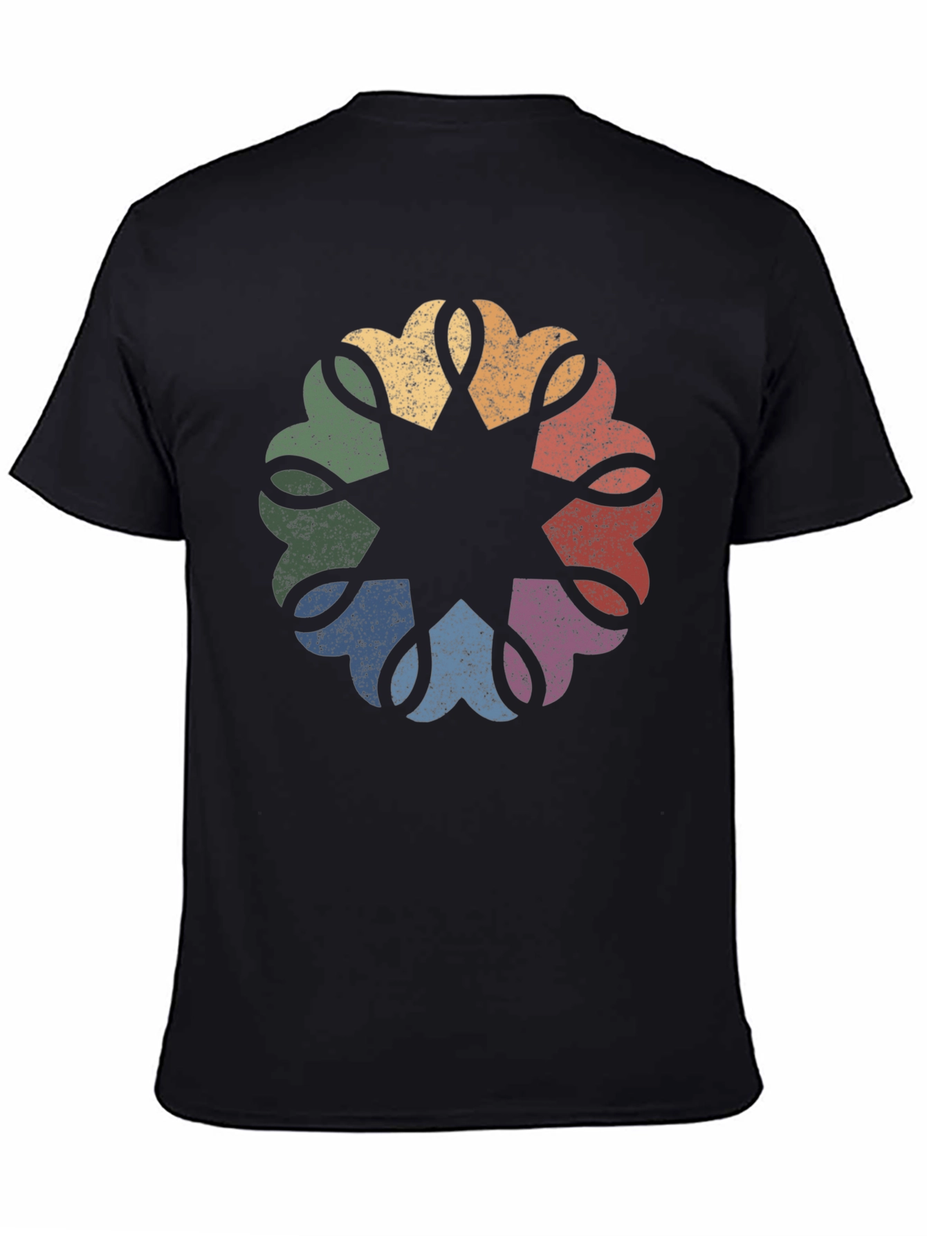 Retro Rainbow Mandala Graphic Tee