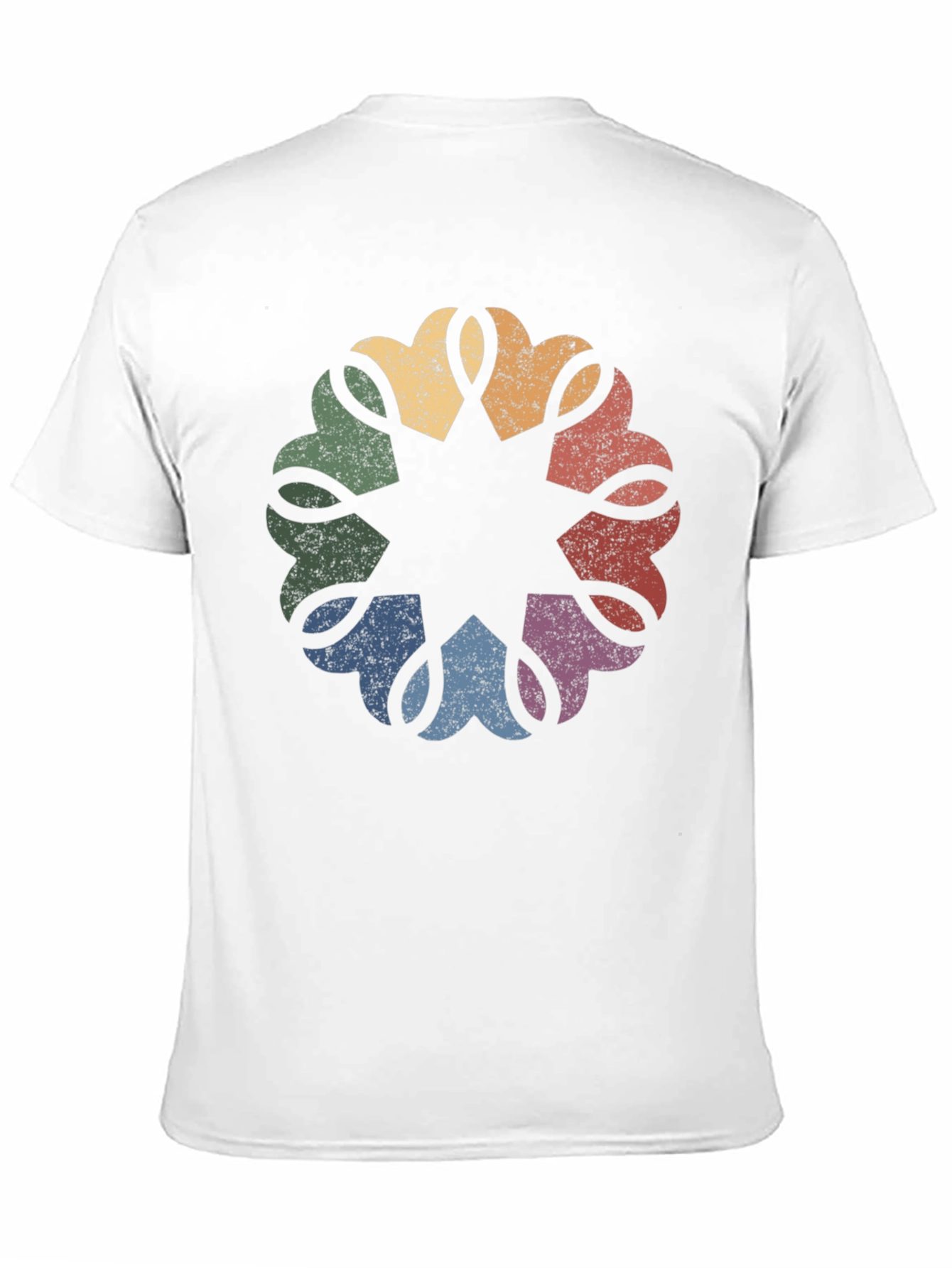 Retro Rainbow Mandala Graphic Tee