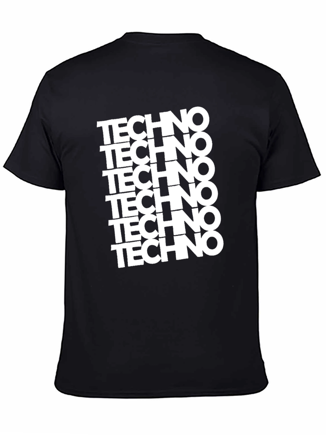 Techno Graphic Print T-Shirt - Black