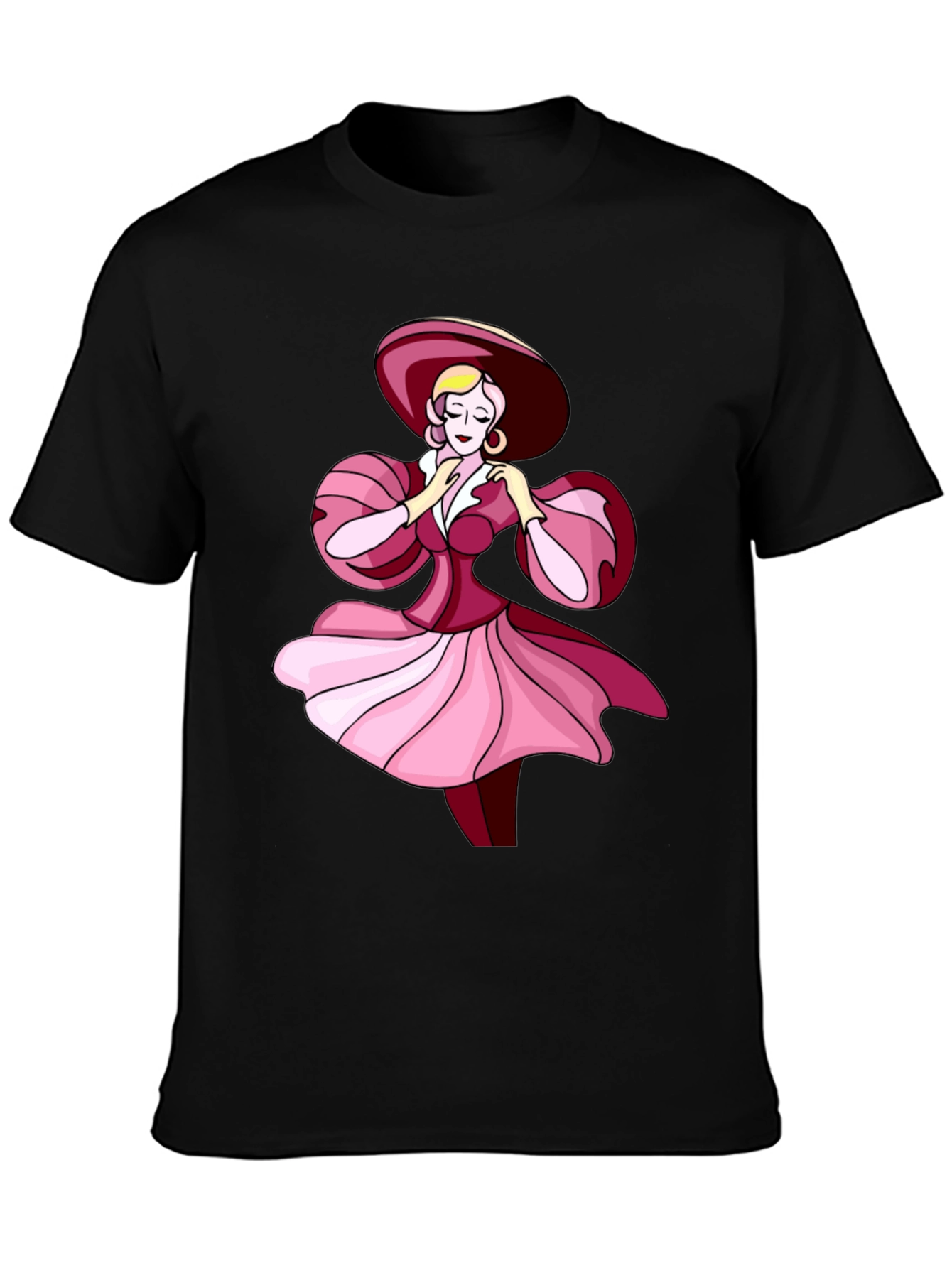 Elegant Lady Graphic Tee - Stylish Black T-Shirt