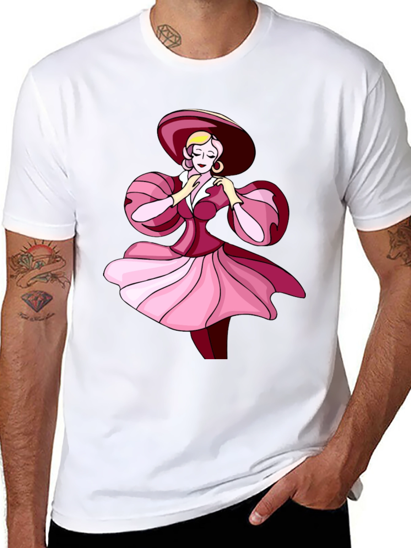 Elegant Lady Graphic Tee - Stylish Black T-Shirt