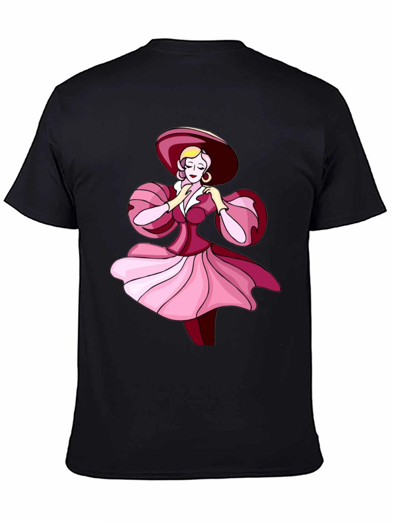Elegant Lady Graphic Tee - Stylish Black T-Shirt