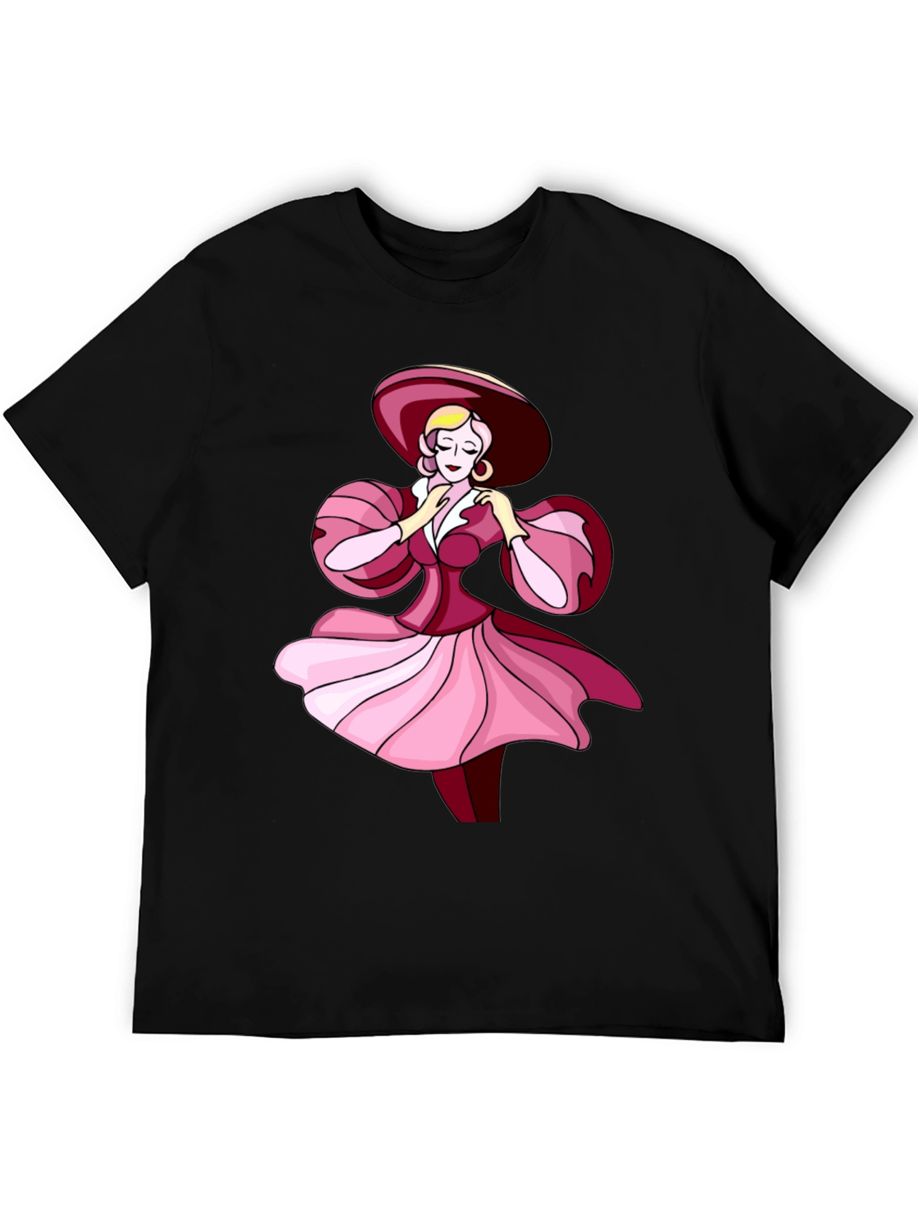 Elegant Lady Graphic Tee - Stylish Black T-Shirt