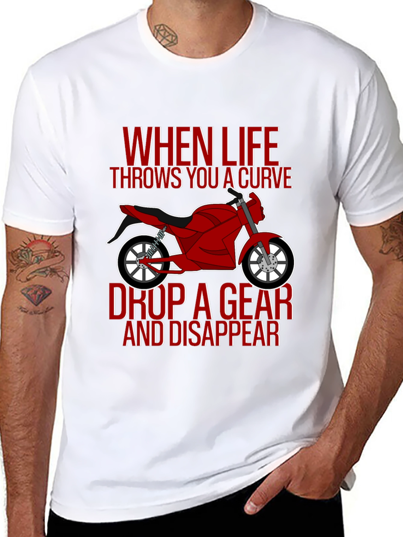 Motorcycle T-Shirt: Drop a Gear and Disappear