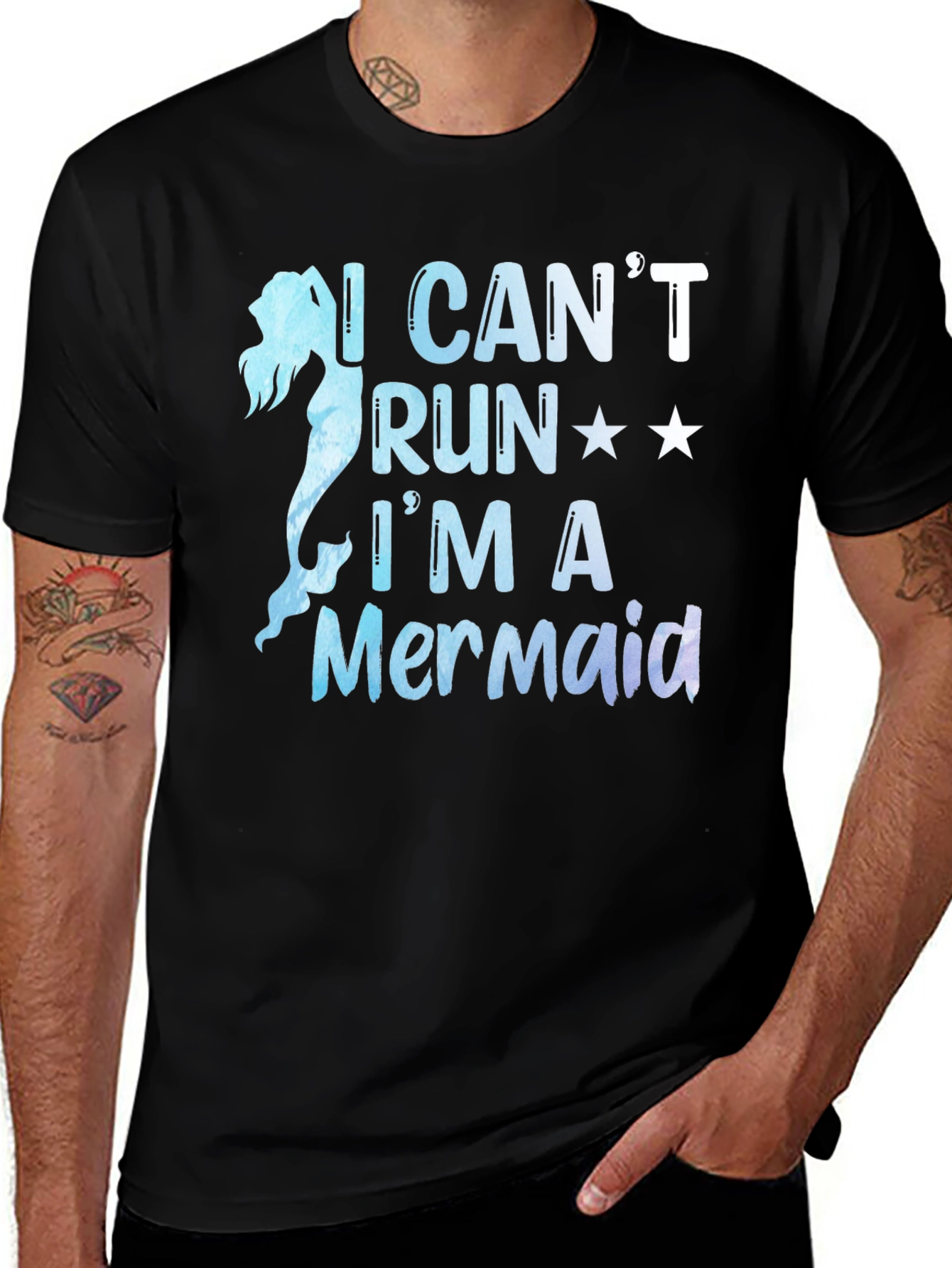 Mermaid Graphic Tee - I Cant Run