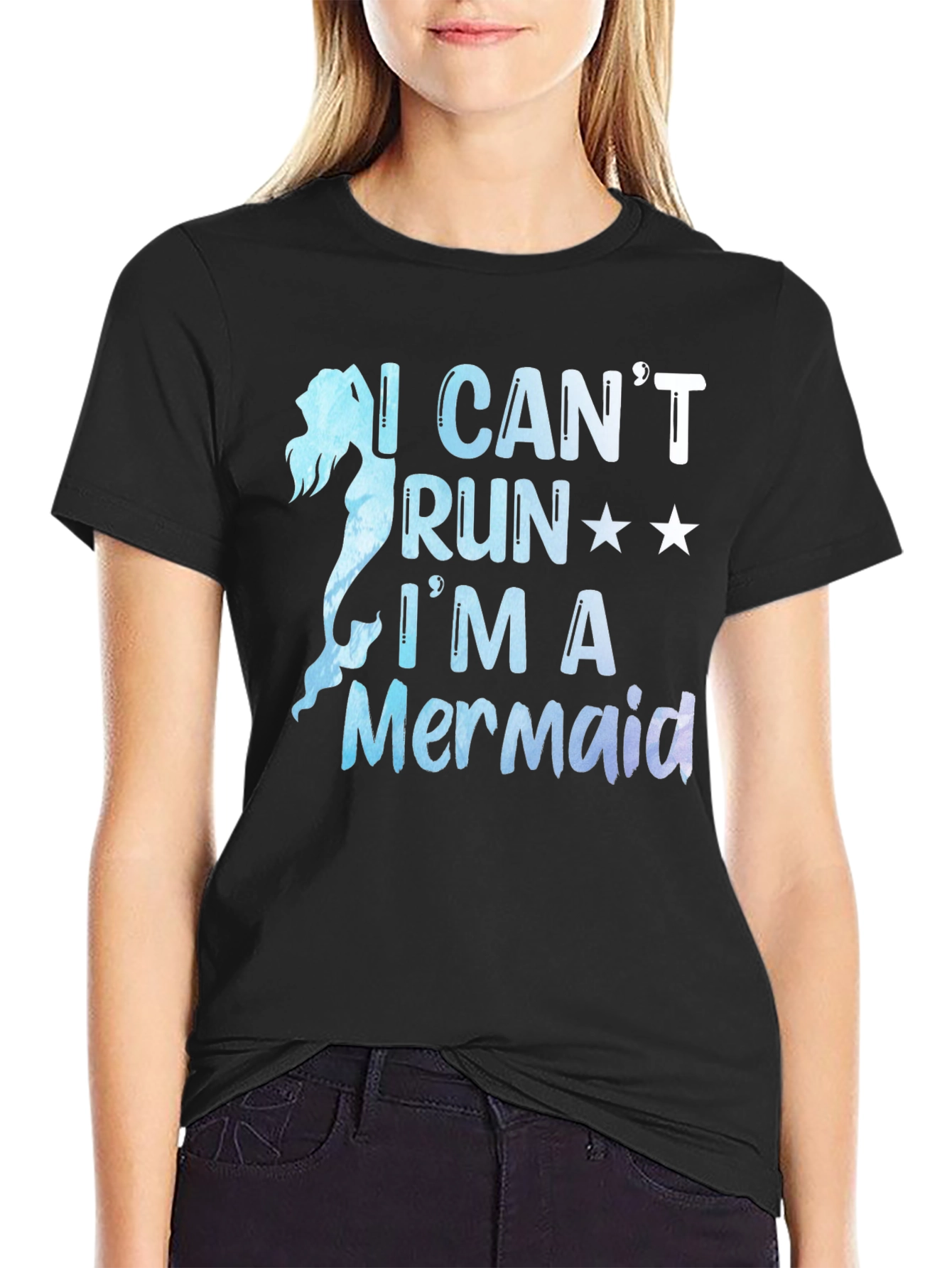 Mermaid Graphic Tee - I Cant Run