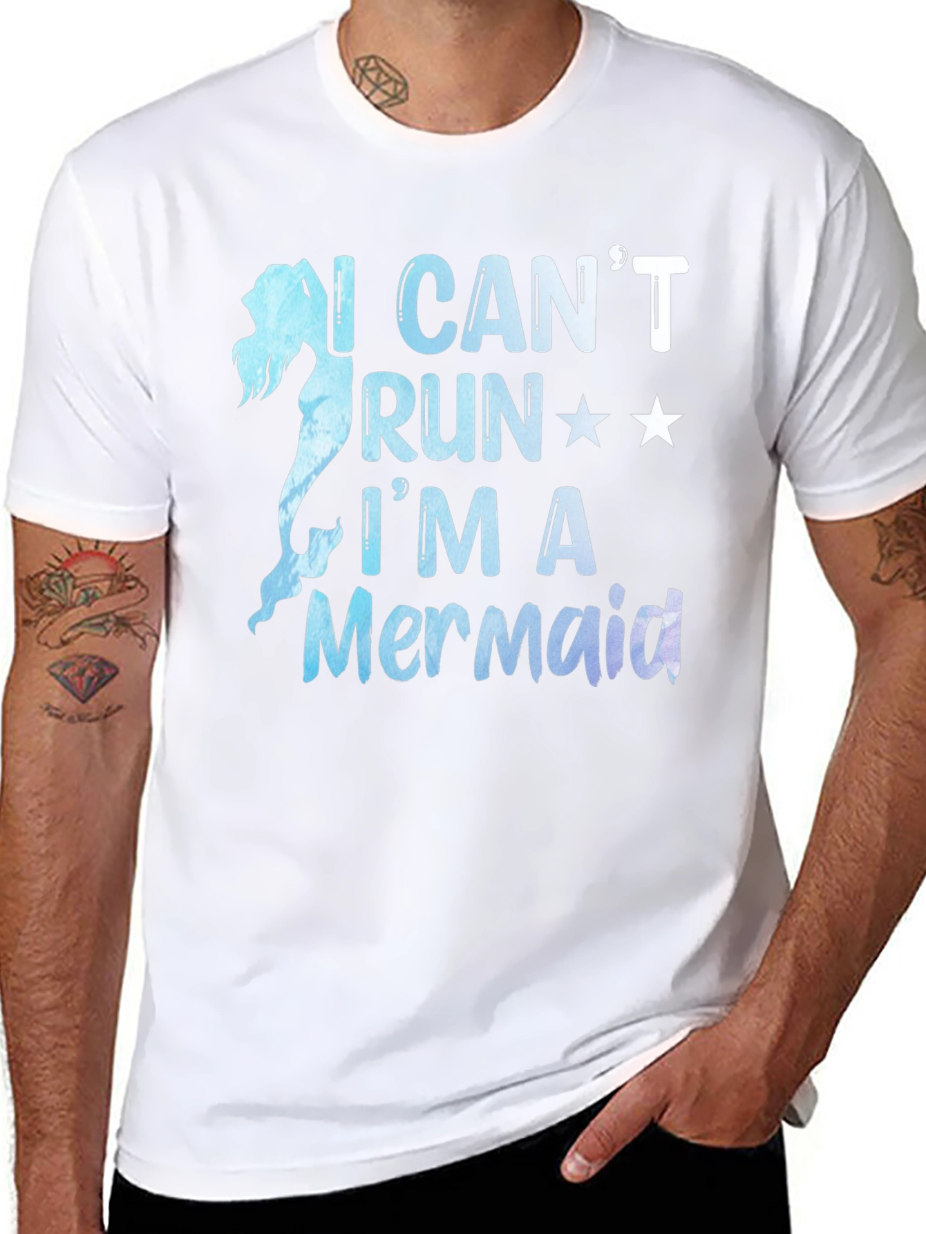 Mermaid Graphic Tee - I Cant Run