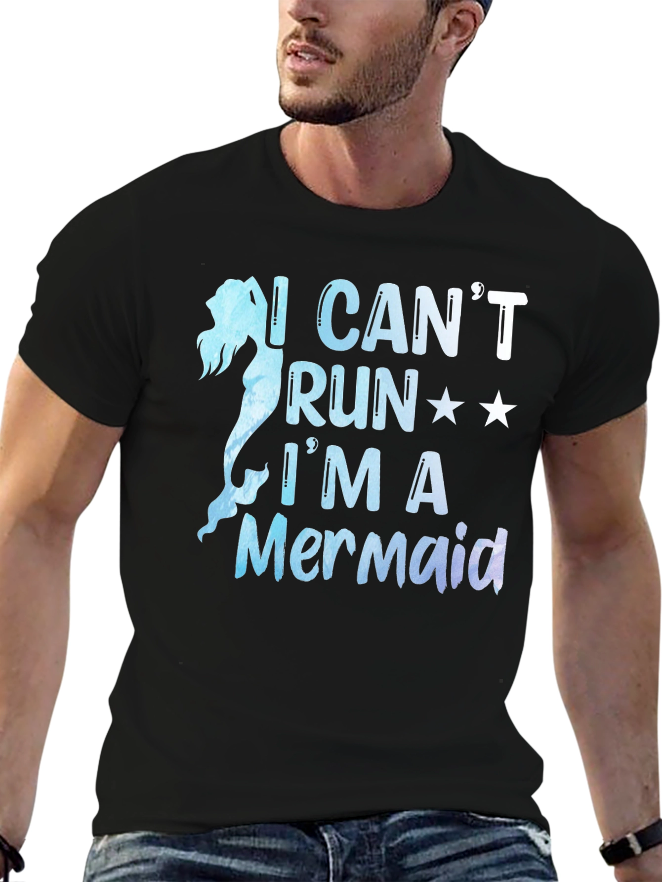 Mermaid Graphic Tee - I Cant Run