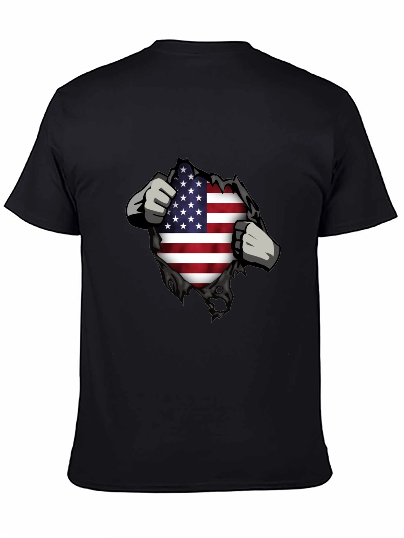USA Flag Ripped T-Shirt - Patriotic Design