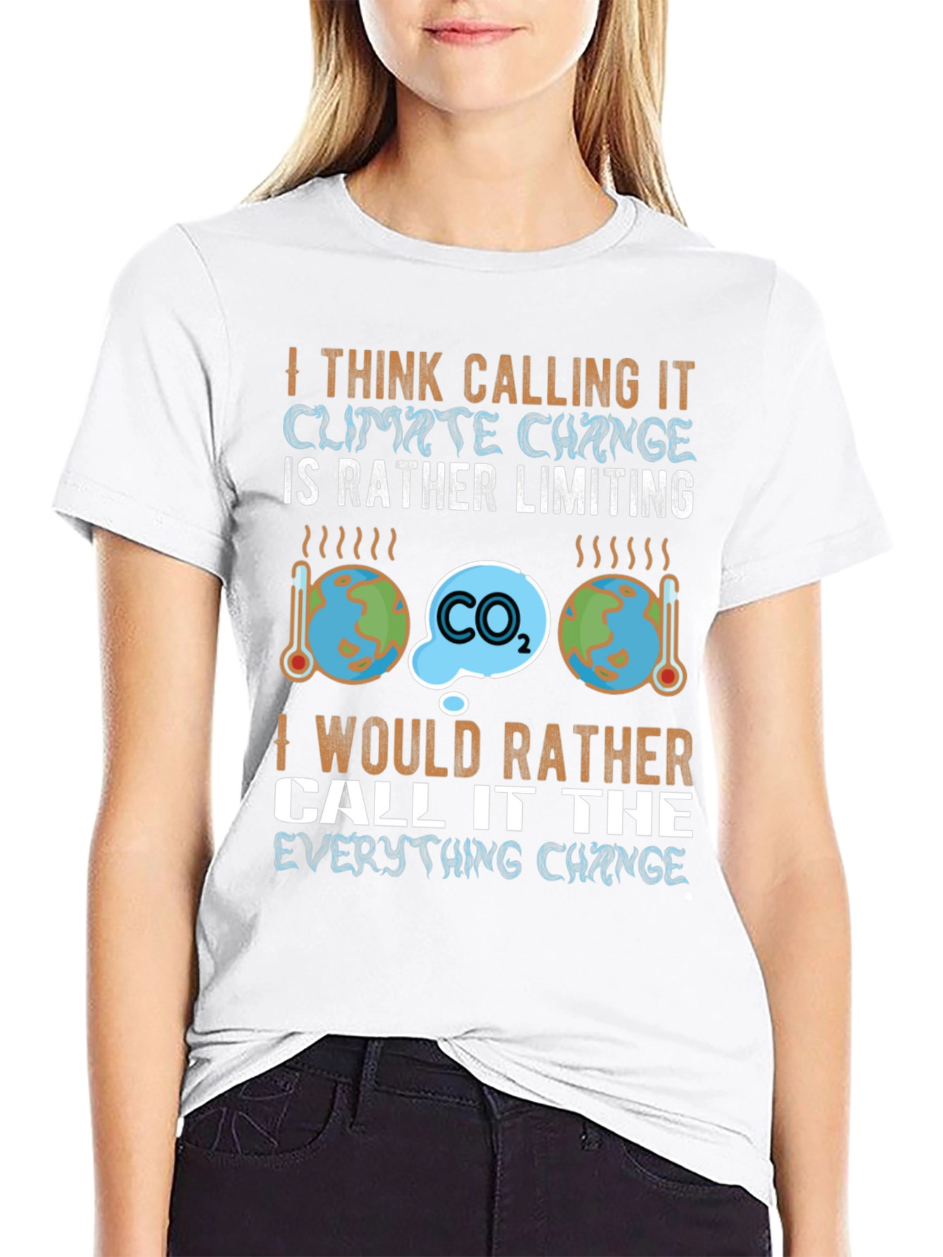 Climate Change Slogan Graphic T-Shirt