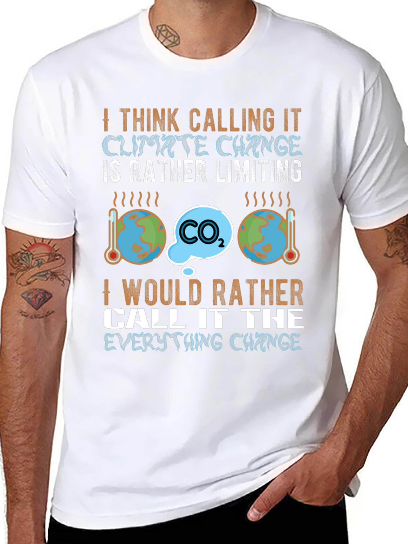 Climate Change Slogan Graphic T-Shirt
