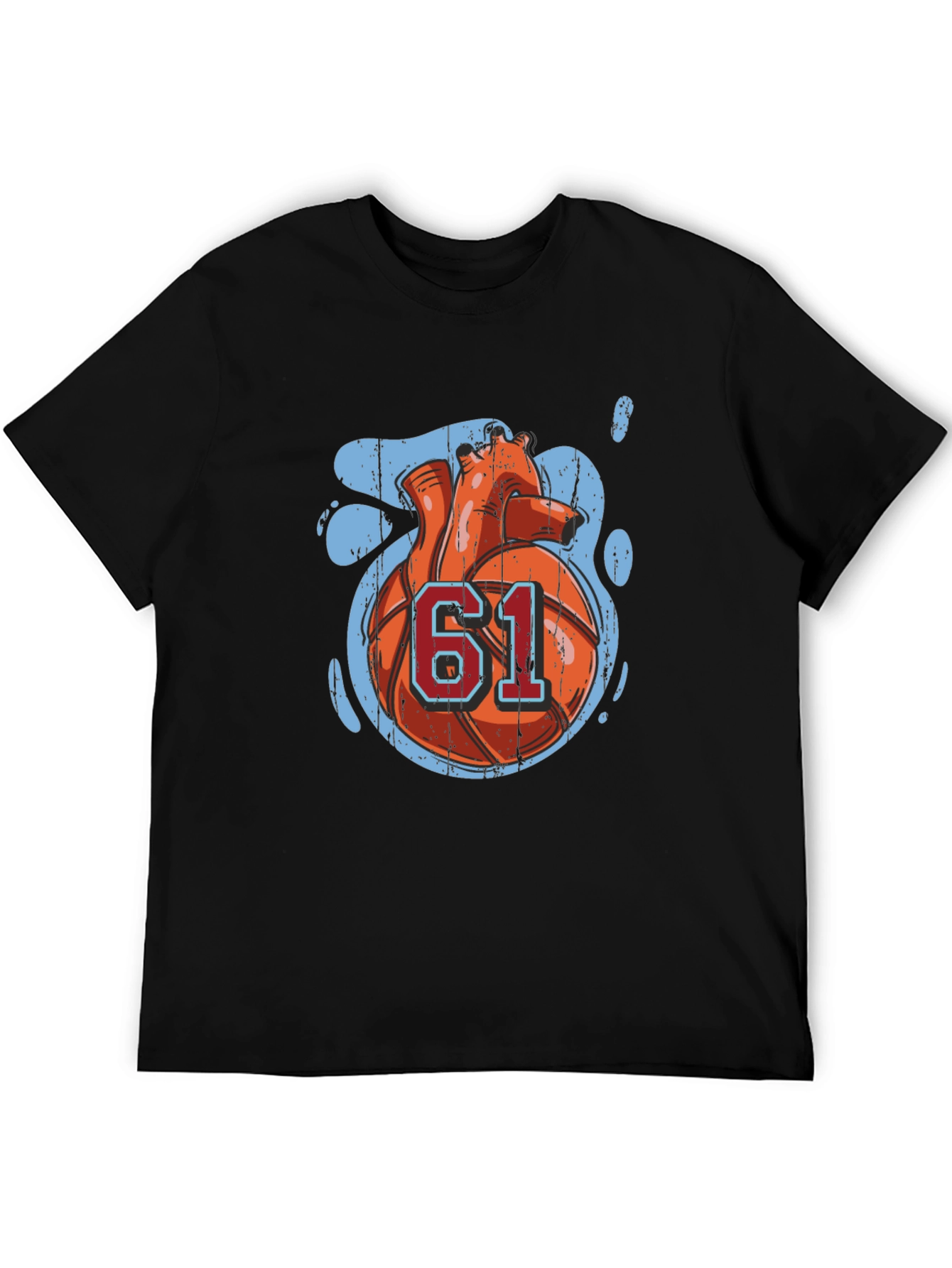 Basketball Heart Number 61 Graphic Tee