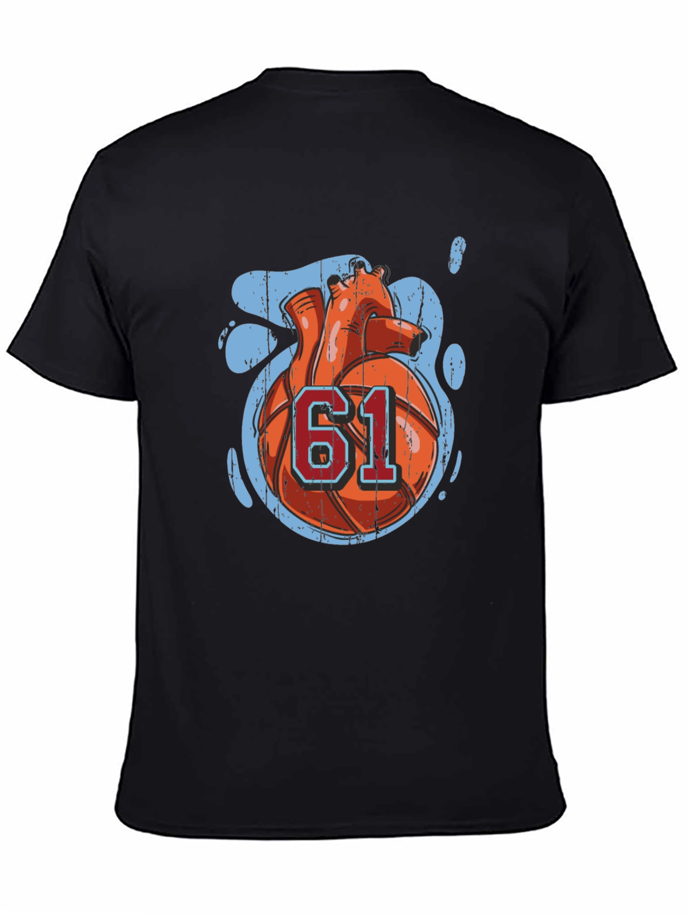 Basketball Heart Number 61 Graphic Tee