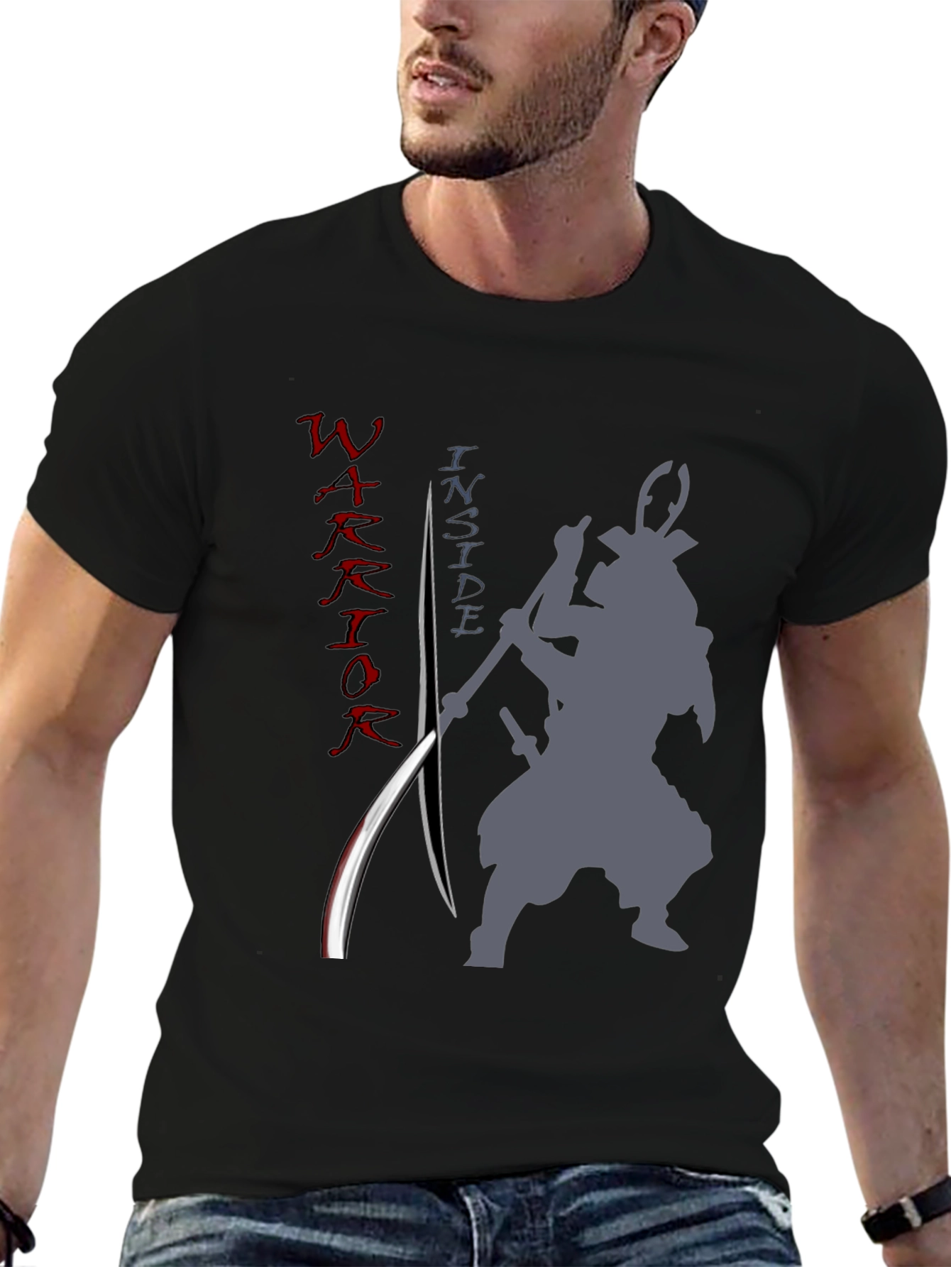 Warrior Inside Mens Graphic Tee - Samurai Design