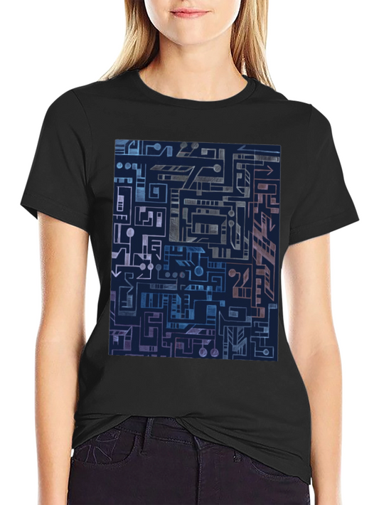 Abstract Geometric Circuit Board Graphic Tee