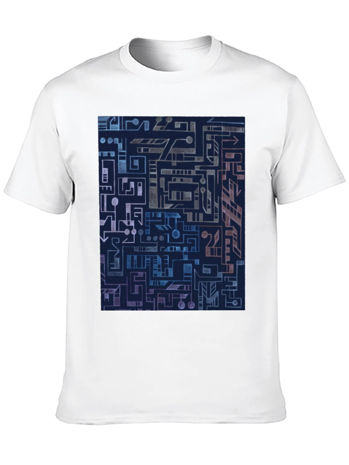 Abstract Geometric Circuit Board Graphic Tee