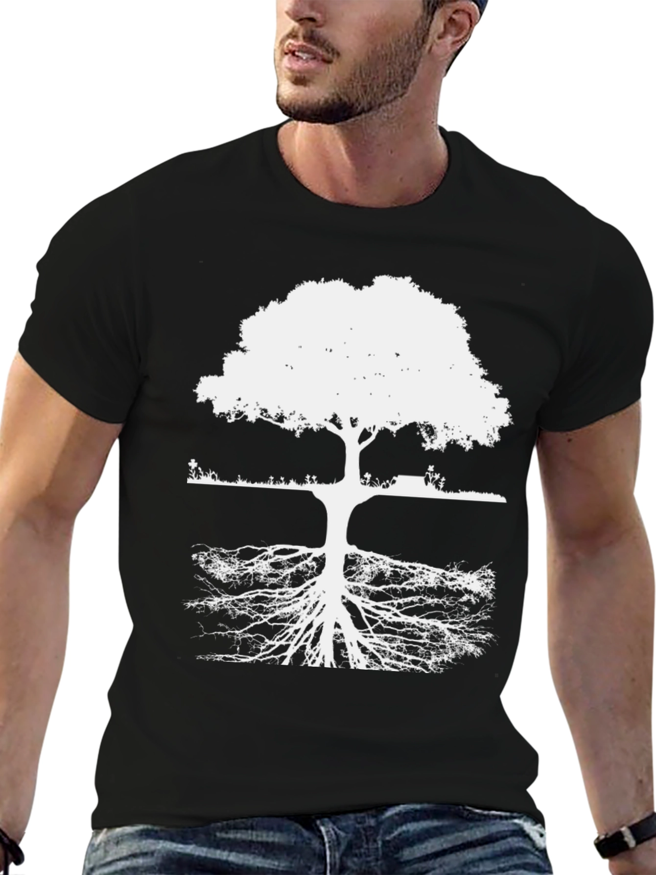 Tree of Life Black T-Shirt: Roots & Growth