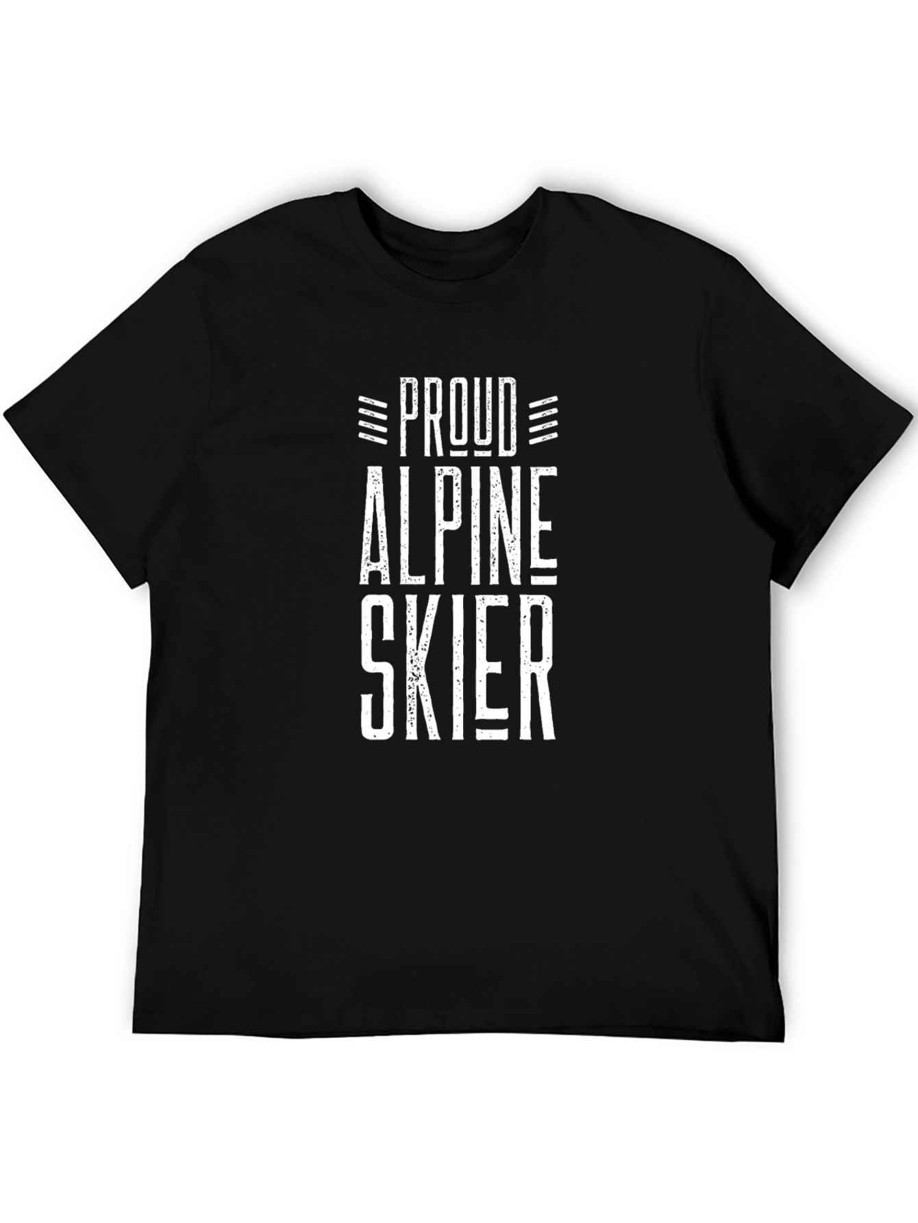 Proud Alpine Skier Graphic Tee - Black Cotton T-Shirt