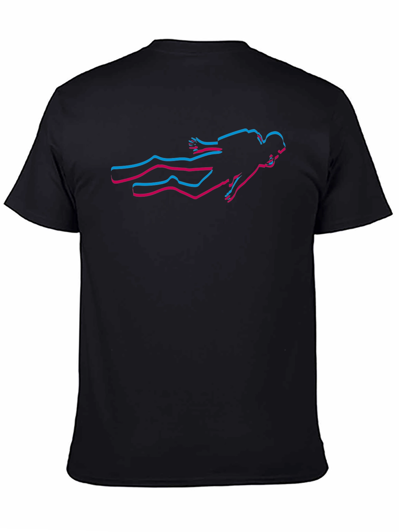 Cool Diver Graphic Black T-Shirt