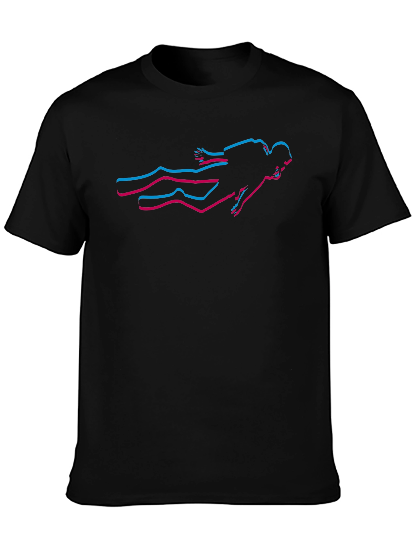Cool Diver Graphic Black T-Shirt