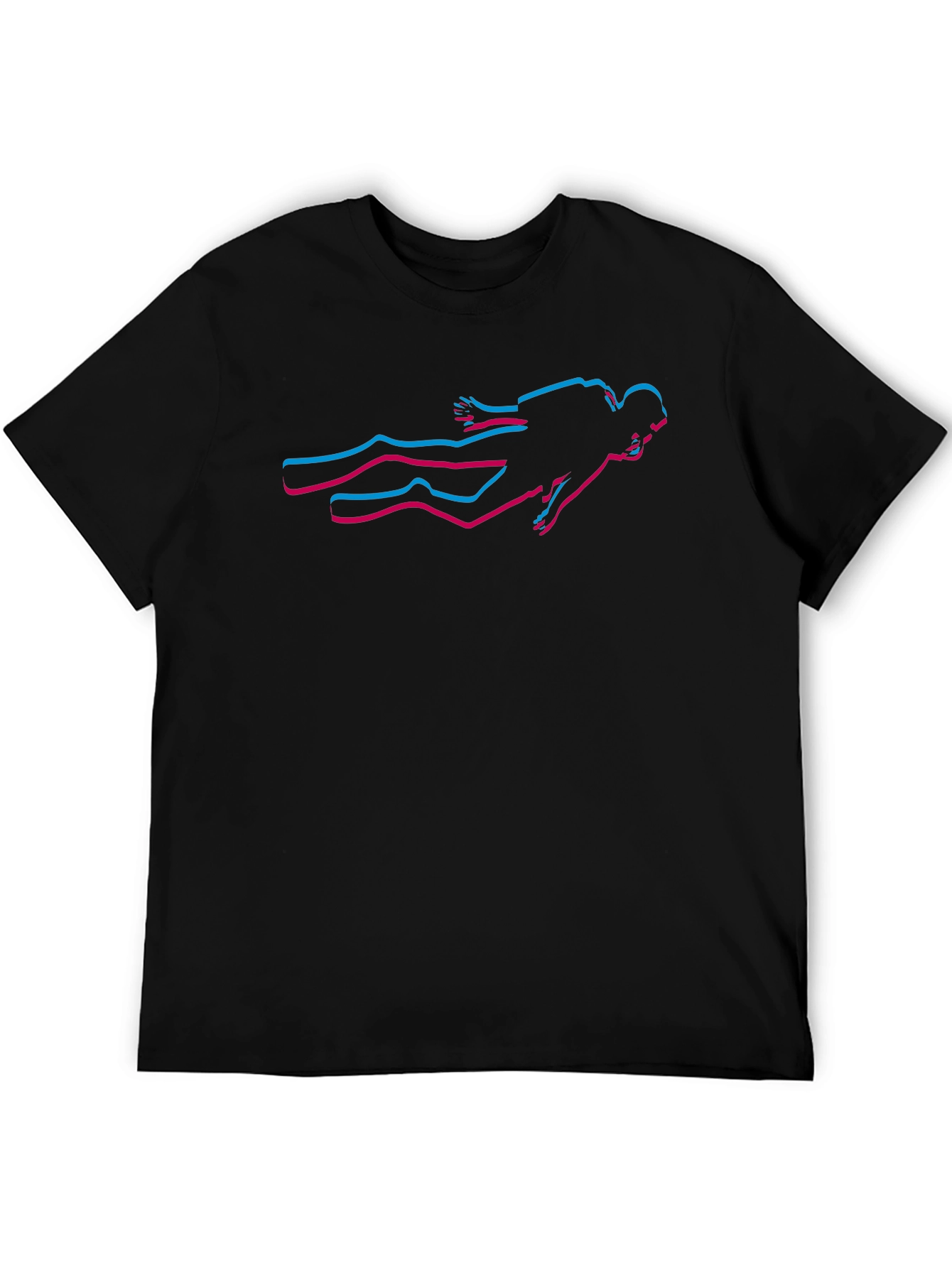 Cool Diver Graphic Black T-Shirt