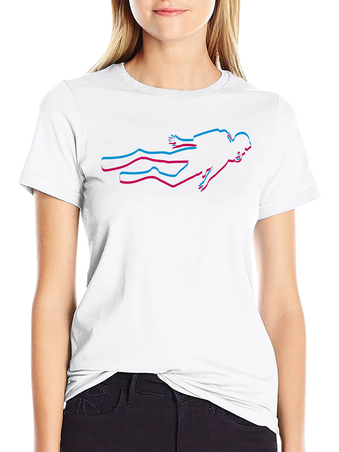 Cool Diver Graphic Black T-Shirt