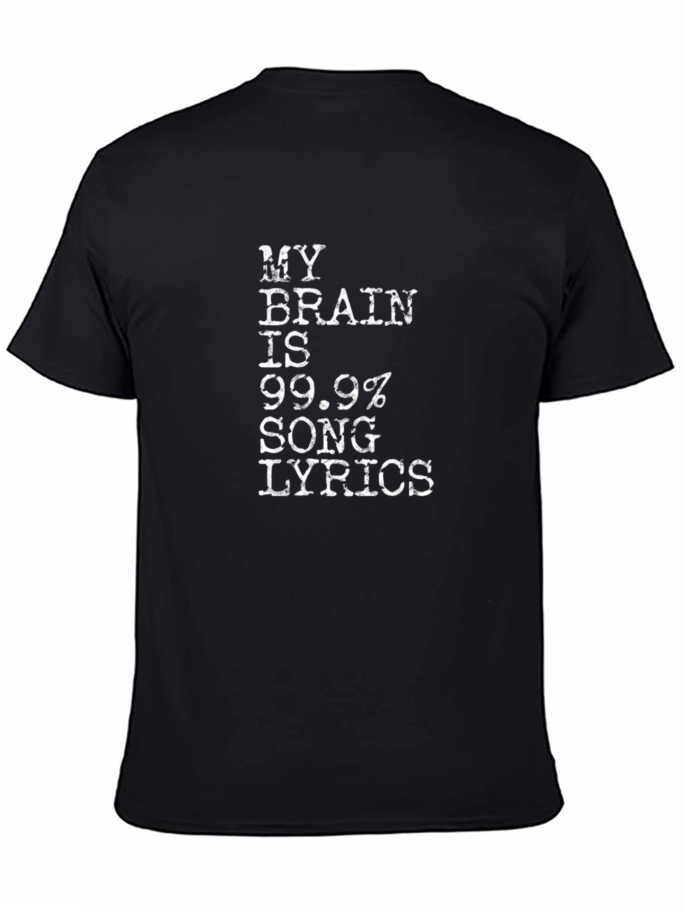 My Brain Song Lyrics Black Cotton T-Shirt