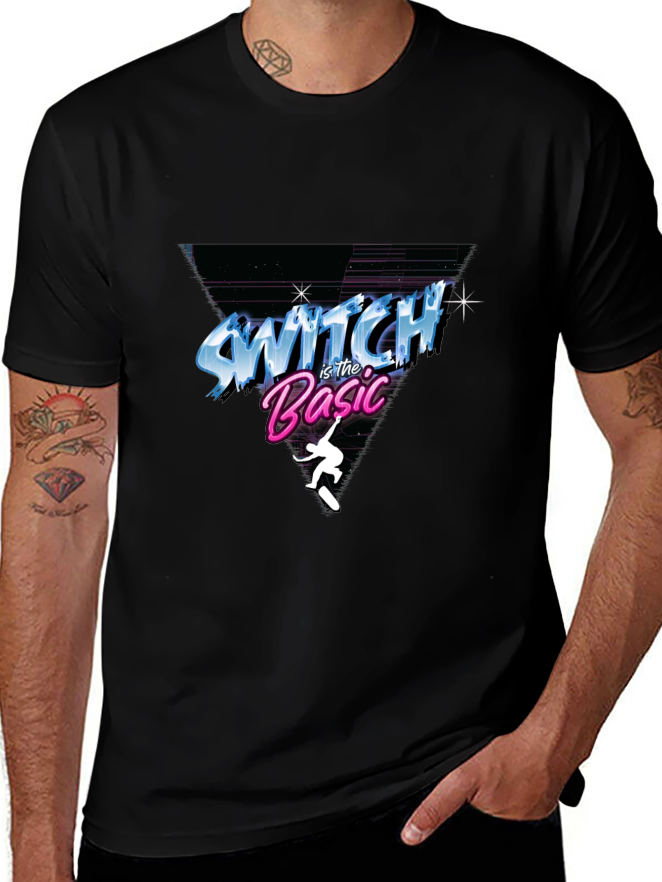 Switch is the Basic T-Shirt - Retro Skateboard Design