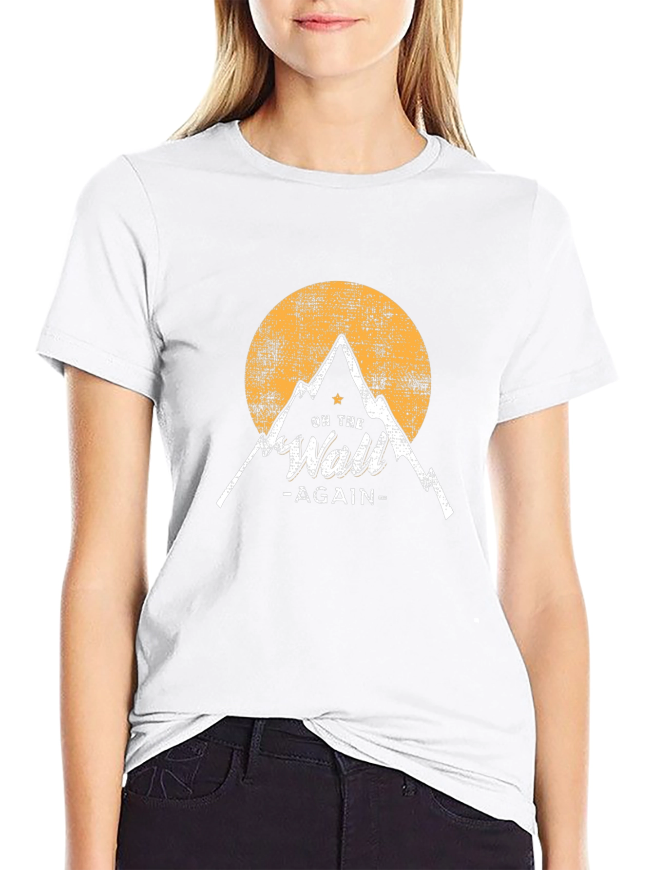 On The Wall Again Black T-Shirt - Mountain Design